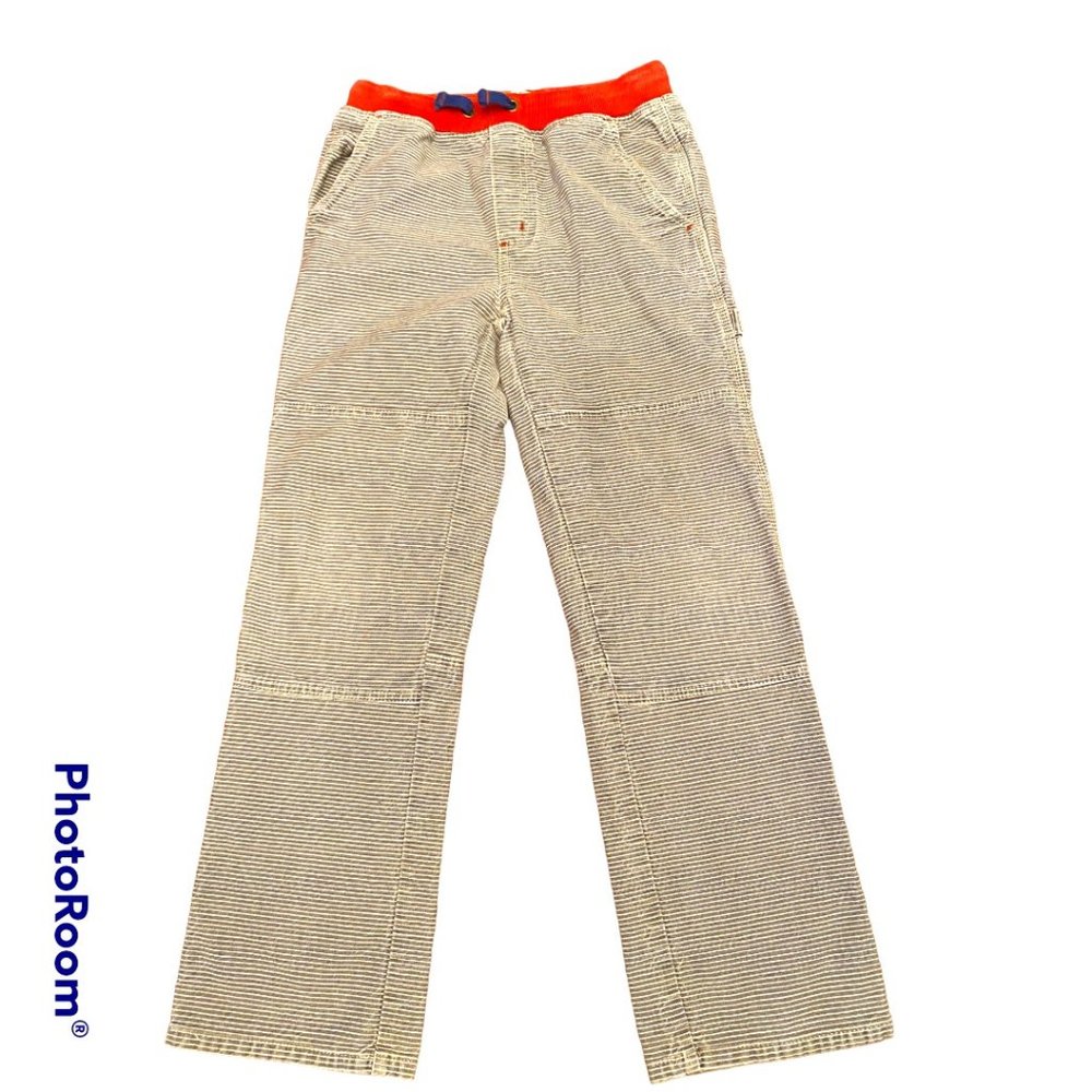 Mini Boden Gray Stripe Tie Waist Cargo Pants